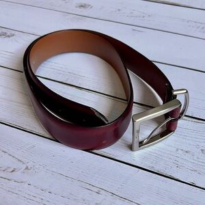 Burgundy Leather Belt 33”